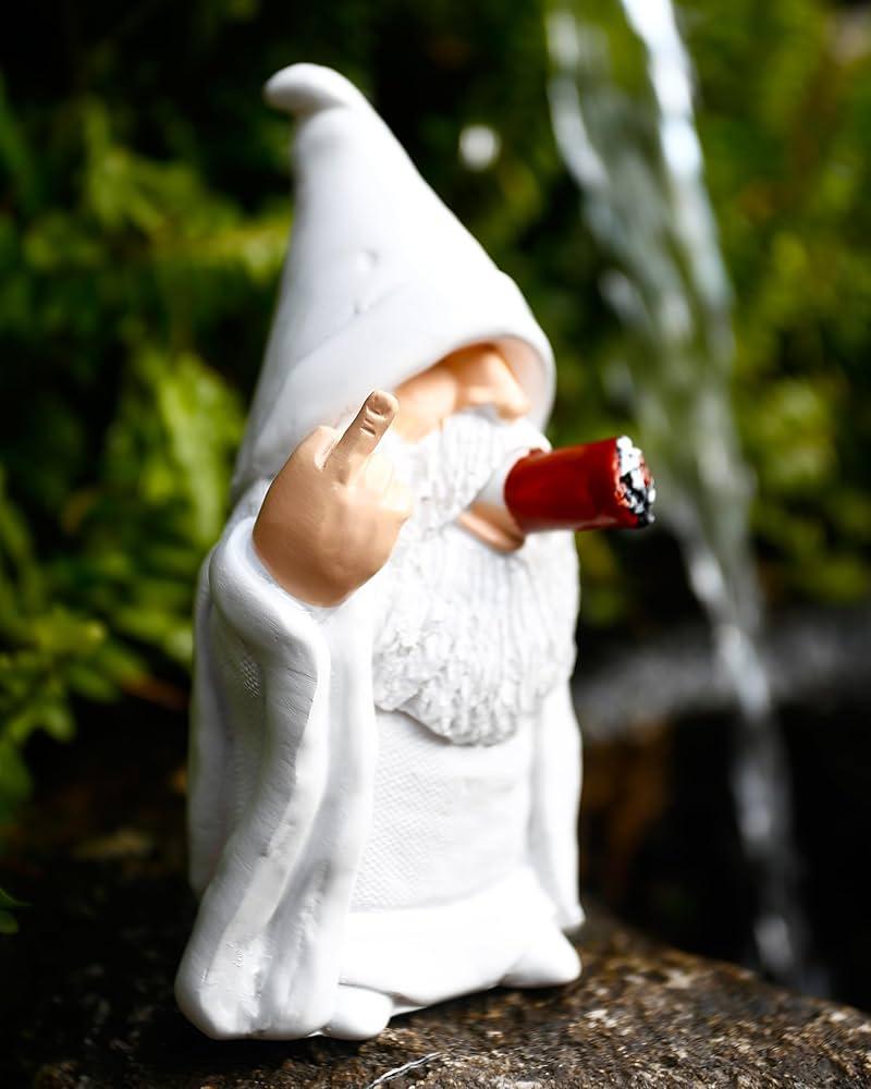 5.9Inch Naughty Gnomes Statue for Indoor or Outdoor Lawn Garden Decorations Christmas Surprise Gifts