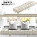 Geelin 42x18 Inch Bench Cushions for Indoor Furniture Chenille Velvet Beige Button Tufted Thicken Seat Pad Mat with Memory Foam Window Pillow Breakfast Nook Floor Seating Sofa Cushion for Living Room