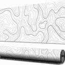 Large Gaming Mouse Pad, White Topographic Mousepad Desk Mat for Gaming Office, Long XL Mouse Pads Keyboard Pad Desk Pad for Computer Laptop 31.5''x11.8''