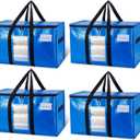 TAILI Extra Large Moving Bags, 4 Pack Blue Heavy Duty Totes For Storage with Visible Window, Wrap Around Handles, Storage Bags for Space Saving, Alternative to Moving Boxes