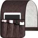 Grekos Sofa Armrest Organizer Remote Holder Bedside Caddy Organizer with 6 pockets, Chair Arm Holder Non-Slip Remote Control Holders Caddy for Magazine Tablet Phone Book