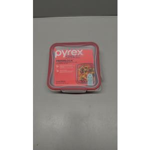 Pyrex Freshlock Glass Food Storage Container, Airtight & Leakproof Plastic Locking Lids, Freezer Dishwasher Microwave Safe, 8 Cup