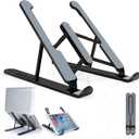 Portable Laptop Stand, Adjustable Laptop Holder Riser Computer Stand for Desk Notebook (Black)