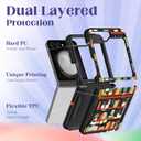 for Samsung Galaxy Z Flip 5 Case - Women Girls Cute Phone Cover Girly Aesthetic Kawaii Unique Design Cartoon Cat Bookshelf Heavy Duty Shockproof Protective for Samsung Z Flip 5 Case 6.7 Inch