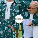 Bindefon Christmas Jean Jacket Men Trucker Unlined Coats Xmas Printed Tops Stocking Stuffers for Man (S)