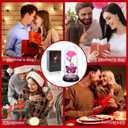 Mothers Day Rose Gifts for Mom Birthday Gift, Rechargeable Galaxy Glass Rose in Glass Dome Crystal Roses Butterfly Anniversary Mother's Day Flowers Gifts for Women Mom Wife Grandma Daughter, Pink