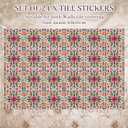 Faccito 24 Pcs Vintage Tile Stickers 4x4 Inch Watercolor Vintage Pink Flower Peel Stick Rustic Removable Self Adhesive PVC Waterproof Tile Stickers Cottage Core Decor for Kitchen Bathroom Backsplash