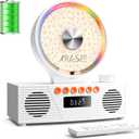 KOGODA Retro CD Player with Bluetooth 5.3 & Dual Speakers, 4000mAh Rechargeable, 6-in-1 Playback (CD/USB/TF/FM/AUX/BT), RGB Light, Portable Desktop CD Player for Home, Vintage Gift for Music Lovers