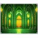 Polyester 10x8ft Green Castle Backdrop Fairytale Movie Photography Background Wonderland Birthday Kids Party Decorations Photo Booth Props
