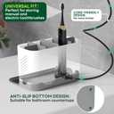Toothbrush Holders for Bathrooms, Adjustable 6 Slots Electric Toothbrush and Toothpaste Holder, Cord-Friendly Detachable Bathroom Countertop Organizer with Front Ledge for Phone and Ring Holder