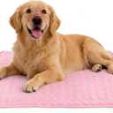 TerraKin Cooling Mat for Dogs and Cats, 27.6" x 21.7" Soft Pet Cooling Pad with Ice Silk Fabric, Comfortable for Crate, Bed, Floor, Sofa(Large, Pink)