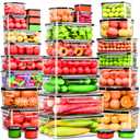 62 Pcs Large Food Storage Containers with Lids Airtight,Total 656OZ(31 Containers &31 Lids), Reusable BPA-Free Plastic Food Container for Kitchen Organization, Leakproof Meal-Prep Containers for Lunch