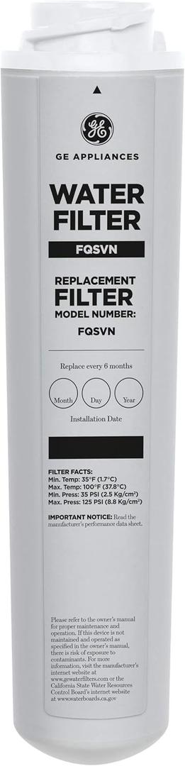 GE FQSVN Under Sink Water Filter | Replacement for Water Filtration System | Easy Install | Reduces Sediment, Rust & Other Impurities from Water | Replace Every 6 Months for Best Results | 1 Filter