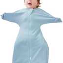 ZIGJOY Baby Transitional Swaddles for Newborns: 0.5 Tog Arms Up Sleep Sack 3-6-12 Months Soft Cotton Shark Fin 2 Way Zipper