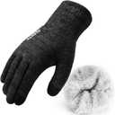 Premillow Winter Gloves for Women Men - Thermal Fleece Liner With Touchscreen, Warm Knit Winter Gloves for Cold Weather