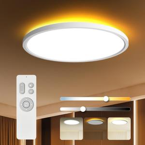 TALOYA Flush Mount Ceiling Light with Remote,3000K-6500K Adjustable,2000K Nightlight,15.8 Inch, Led Low Profile Ceiling Lights for Bedroom, Living Room, Kitchen, White