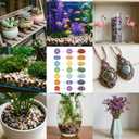 13 Packs Crystal Aquarium Gravel Polished Tumbled Stones, Irregular Shaped Crystal Chips, Natural Gemstone Rocks, Colorful Crushed for Vase Filler Fish Tank Gravel Home Decoration