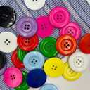 3 x Large Resin Sewing Buttons, 1-1/2 inch,38mm, 4-Hole, Multicolored Craft Buttons for DIY Projects, 30 Pack (White)