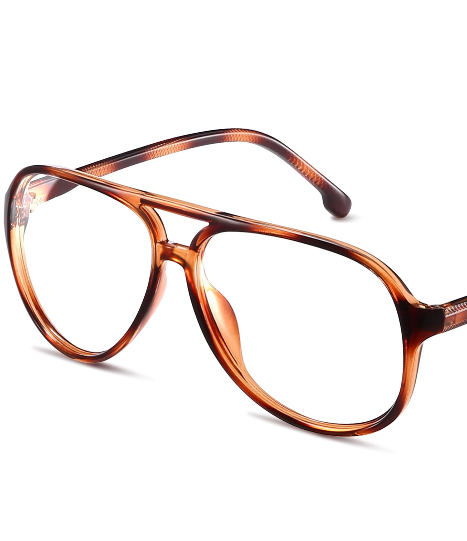 livho Vintage Aviator Blue Light Blocking Glasses, Fashion Oversized Frames for Eye Strain Relief, Unisex Design