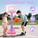 Toddler Basketball Hoop Indoor Outdoor - Height Adjustable 27.6-54 Inches (5 Slots), Kids Basketball Hoop with 4 Inflatable Balls & Pump, Safe Toddler Toys for 1-6 Year Old Boys Girls