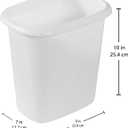 Rubbermaid Vanity Trash Can/Wastebasket 1.5-Gallons/6-Quarts White for Under Counter/Kitchen/Office/Bedroom/Bathroom