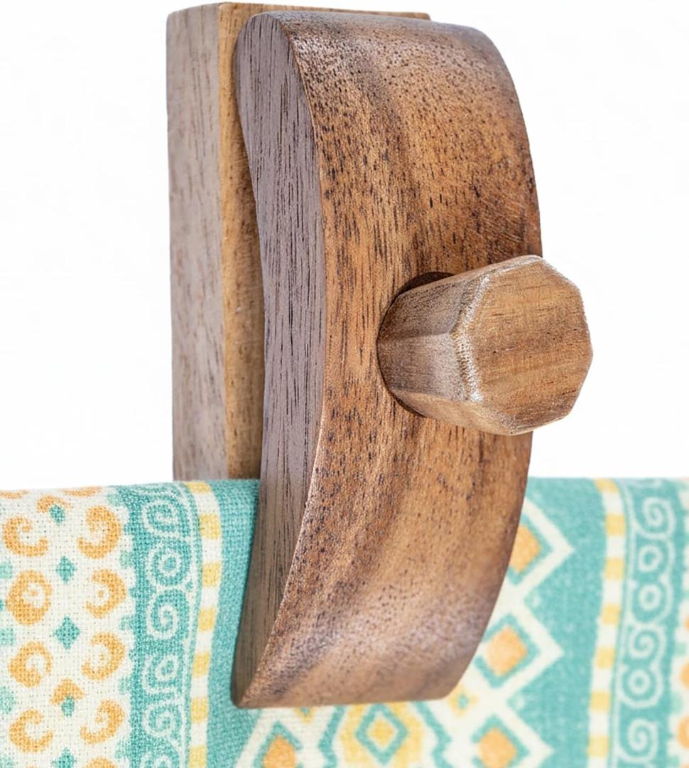 YOUSOME 4 Tapestry Hangers for Fabric Wall Hangings – Quilt Hanger for Wall for Display – Rug Hangers for Walls - Wooden Quilt Display - Set of 4 Holders for Tapestries – Dark Brown Acacia Wood