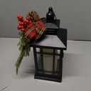 Vintage Candle Lantern with Flameless LED Light - Decorative Indoor & Outdoor Lanterns for Porch - Christmas (RED)