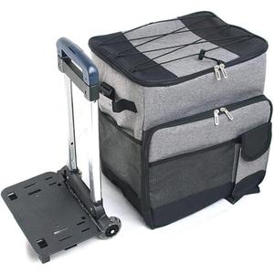 Pull Rod Ice Pack Multifunctional Outdoor Refrigerated Box, Tugboat Insulation Box, Car Picnic Bag, Travel(E) (33*28*38CM)