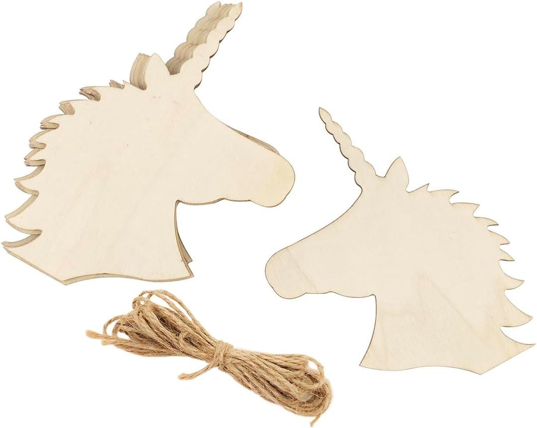 30 Pack 4 Inch Wood Unicorn Crafts Unfinished Wood Unicorn Cutouts Wooden Unicorn Hanging Ornaments DIY Unicorn Craft Gift Tags for Home Party Decoration Craft Project