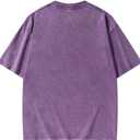 Graphic Tees Summer Women Men Cotton Novelty Oversized Crew Neck Tree Element Christian Washed T-Shirt (Purple, L)