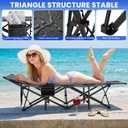 Camping Cot for Adults, Black, 28" Extra Wide