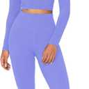 Sunzel Mini Flare Leggings for Women, High Waist Yoga Pants with Tummy Control, Casual Gym Workout Bootcut Leggings (Blue)