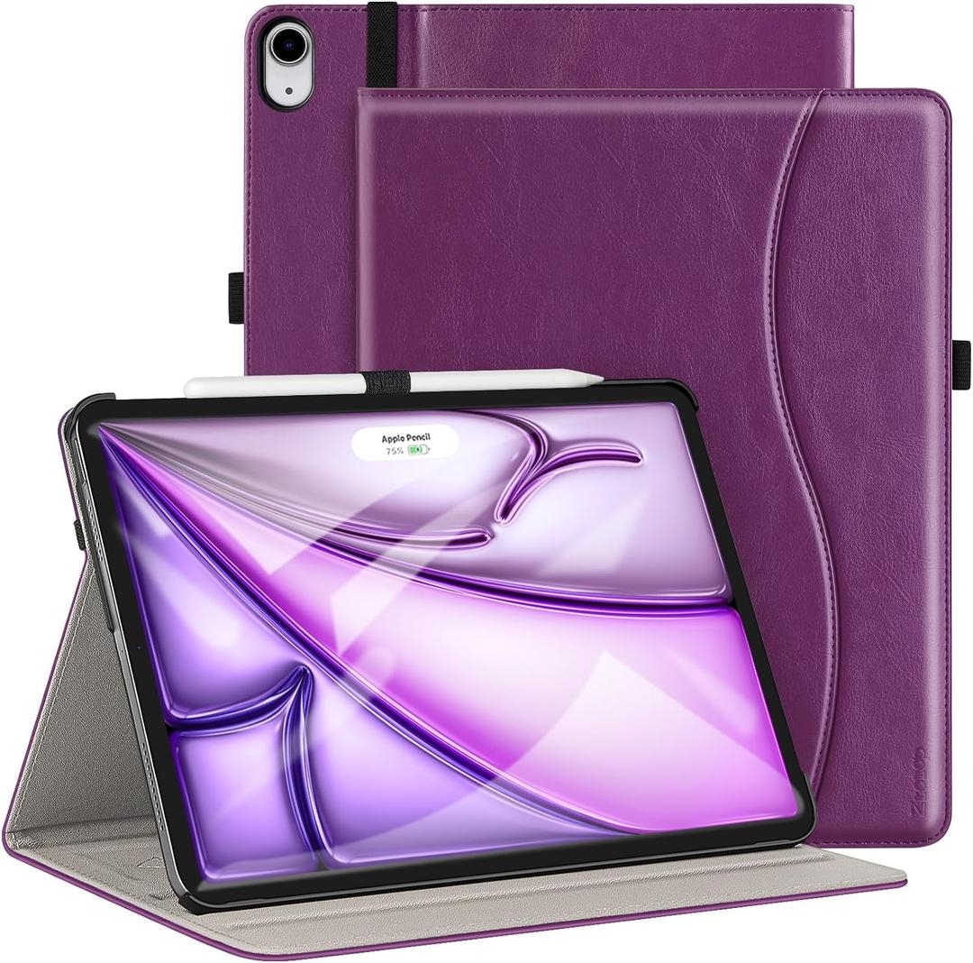 ZtotopCases for iPad Air 13 Inch M4/M3/M2 (2026/2025/2024), Premium Leather Folio Cover, Supports iPad Pencil Charging, Auto Sleep/Wake, Multiple 4 Angles Purple