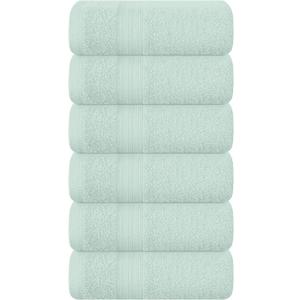 BOUTIQUO Ultra Soft Cotton 6 -Piece Hand Towel Set 16x24 Inch, Ideal for use in Bathroom, Kitchen, Gym, Spa & General Cleaning, Compact & Lightweight Multi Purpose Hand Towels - Sea Green