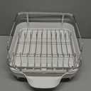 SNTD Dish Drying Rack, Expandable Dish Rack for Kitchen Counter, Stainless Steel Dish Drainer with Drainboard Set and Utensil Holder (White)