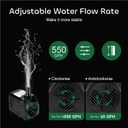 GROWNEER 2 Packs 550GPH Submersible Pump 30W Ultra Quiet Fountain Water Pump, 2000L/H, with 7.2ft High Lift, 3 Nozzles for Aquarium, Fish Tank, Pond, Hydroponics, Statuary