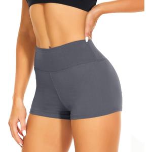 CAMPSNAIL Workout Biker Shorts Women - High Waisted Tummy Control Spandex Booty Volleyball Shorts for Yoga Dance, 3 IN, Small-Medium, 5#dark Grey