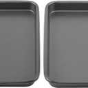 GoodCook Everyday Set of 2 Nonstick Steel 9" x 6.2" Toaster Oven Mini Baking Sheets, Gray