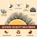 QUEWEL Lash Clusters Kit, 144 Pcs DIY Lash Extension Kit Individual Lashes Eyelash Extension Kit with Lash Bond and Seal Lash Tweezers (144-Mega Kit)