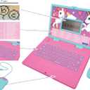 LEXiBOOK - Unicorn Educational and Bilingual Laptop Spanish/English - Toy for Children with 124 Activities to Learn Mathematics, Dactylography, Logic, Clock Reading, Play Games and Music - JC598UNIi2