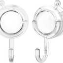 VIS'V Wreath Hanger, Large Twist Lock Suction Cup Wreath Hooks, Heavy Duty, 22 LB Capacity, Removable and Reusable, Round, Clear, 2 Pcs
