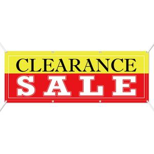 2x6 Feet Clearance Banner Store Sale Sign With Grommets Polyester Fabric Reusable Weatherproof Sale Banner for Outdoor Indoor Advertising Business Marketing Store