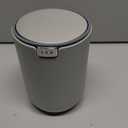 EKO Mini Desk Trash Can with Swing-Top Lid 0.4 Gallon Small Table Round Wastebasket for Office, Home, Car (Grey)