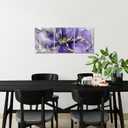Visual Art Decor Flower Wall Art Bathroom Decor Floral Pictures Woman Girls Bedroom Office Wall Decor, Framed 12x16inchx3Pieces (Purple)