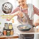 Vetacsion Set of 18 Magnetic Glass Spice Tins with 100 Preprinted Seasoning Label Stickers (Include Black Metal Wall-Plates)