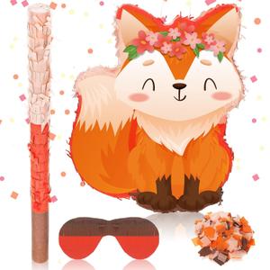 Seematn Fox Birthday Party Piata Woodland Theme Piata Includes Stick Blindfold Confetti Woodland Animal Fox Themed Birthday Party Supplies