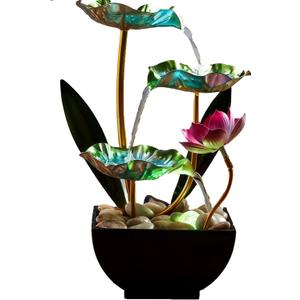 Generic Waterfall Pendulum with Lights Small Fountain Indoor Decompression Office Living Room Home Decor Art Country Style