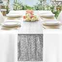 Aormenzy 12 Pack Silver Sequin Table Runner 12" x 72", Glitter Sparkle Sequin Runners for Birthday Party Wedding Banquet & Baby Shower, Party Table Decorations Supplies