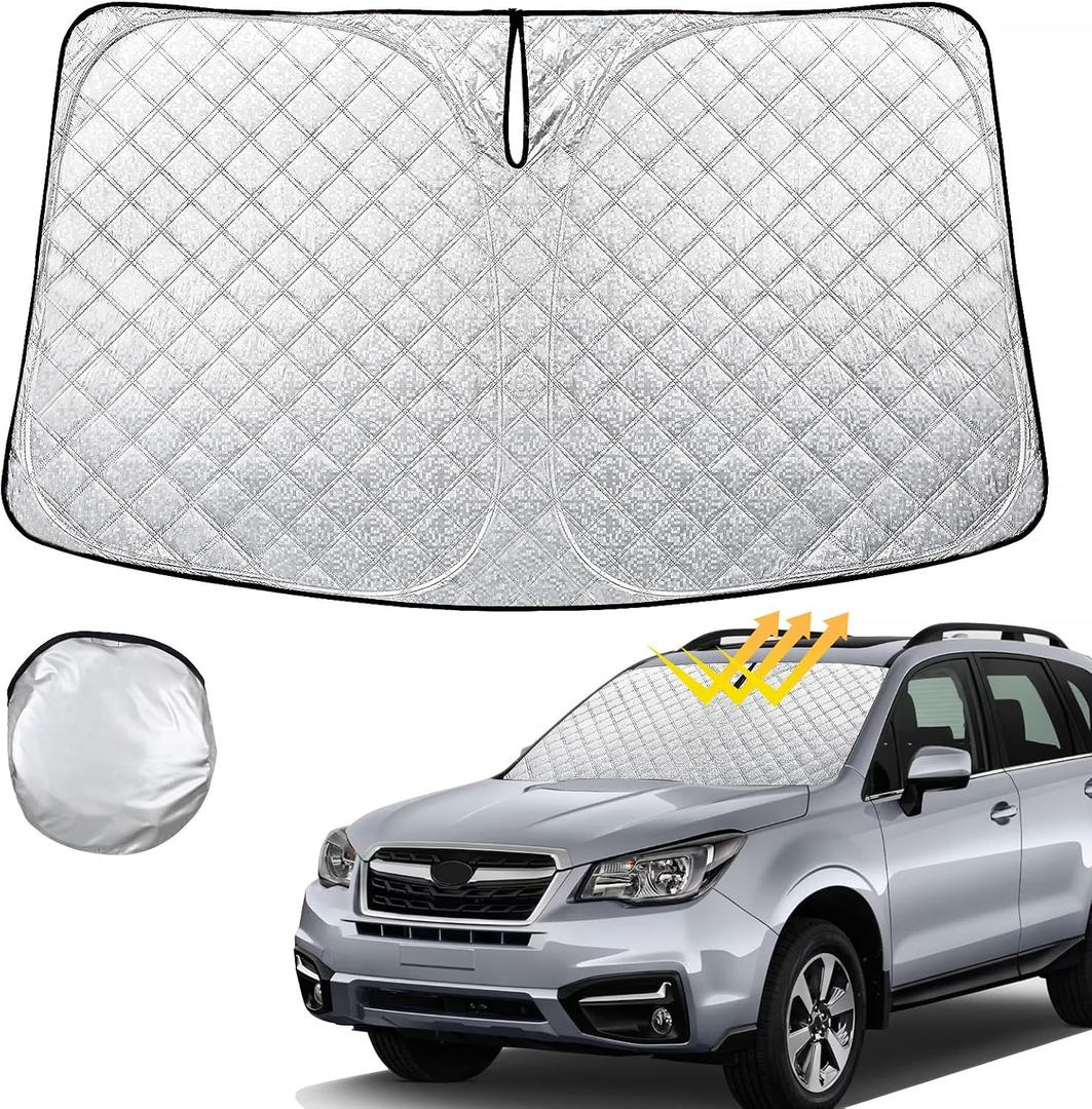 Windshield Sun Shade for 2014-2018 Subaru Forester Thicken 4-Layer Foldable Front Window Sunshade Cover Sun Visor Protector Block UV Rays