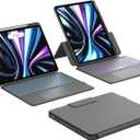 CHESONA Rugged for iPad Air 13 Inch (M3/M2, 2025/2024), iPad Pro 12.9 Case with Keyboard, Magnetic Detachable Case & 7-Color Backlit, Smart Trackpad, 15-180 Adjustable, Portrait/Landscape, Gray